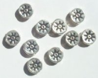 10 9x4mm Antique Silver Metal Sun Beads